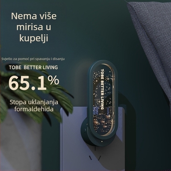 Čistač zraka s negativnim ionima za dom — uklanja mirise i formaldehid; tih rad ≤36 dB; zidni montaža, napajanje iz utičnice; pokrivenost 11–20 m²
