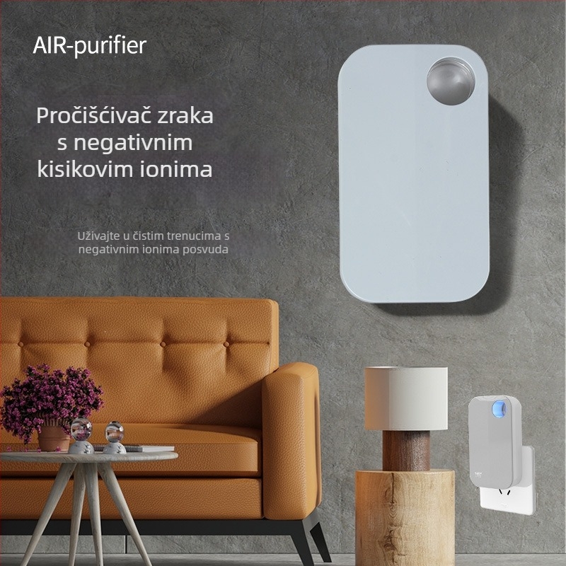 Kompaktni stolni pročišćivač zraka s negativnim ionima za uklanjanje prašine i mirisa, tih rad, pogodan za 10 m².