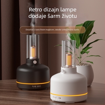 Nova retro aromaterapijska mašina za spavaću sobu s noćnim svjetlom, USB ovlaživač i Bluetooth pročišćivač zraka