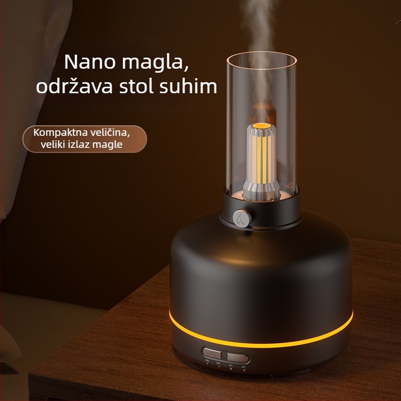 Nova retro aromaterapijska mašina za spavaću sobu s noćnim svjetlom, USB ovlaživač i Bluetooth pročišćivač zraka