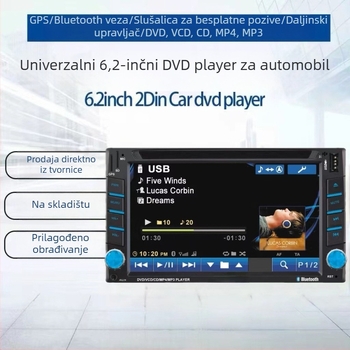 Auto DVD player s integriranom navigacijom DVD, Windows OS, rezolucija 800x480, Bluetooth, USB/TF/AUX