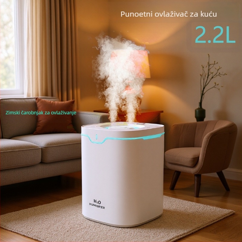 Hermaps X3 Dual Spray kućni ovlaživač – 2 izlaza magle, pokrivenost 21–30 m², kapacitet spremnika 1,0–2,5 L, USB napajanje, vremenski tajmer 2–8 sati