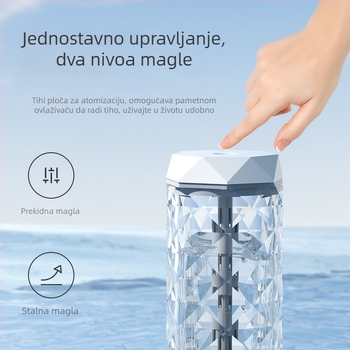 Kristalni USB ovlaživač, stolna noćna svjetiljka, aromaterapija, mali pročišćivač zraka