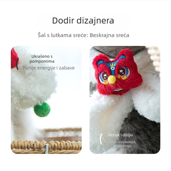 Šal za kućne ljubimce Cartoon uzorka, materijal Shu velvet, tkanina ravnog pređa, izvezen završetak, pogodan za sve sezone, Little beast