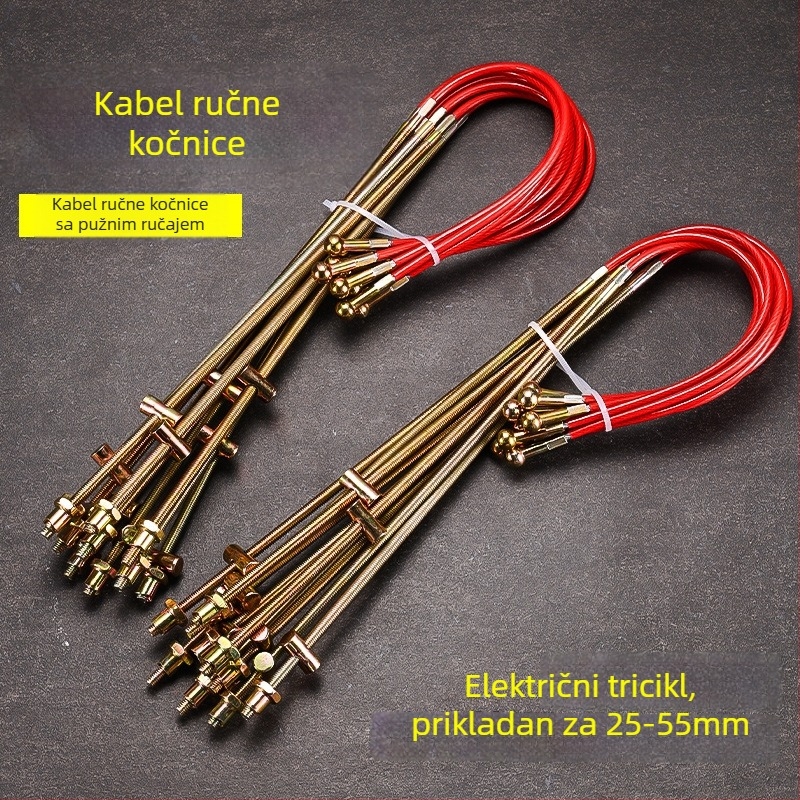 Kabel ručne kočnice za viljuškar i električni tricikl – galvanizirana čelična žica, model P2999, branda Enjoy, opća kompatibilnost