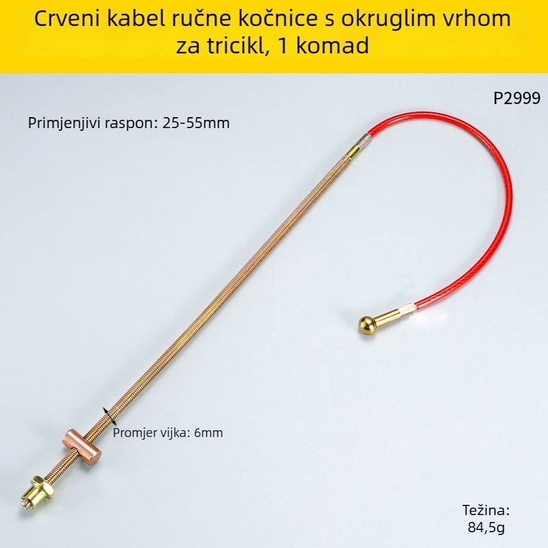 Kabel ručne kočnice za viljuškar i električni tricikl – galvanizirana čelična žica, model P2999, branda Enjoy, opća kompatibilnost