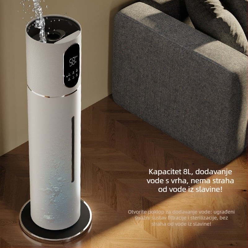 Wantu 2105B Ultrazvučni ovlaživač zraka za kućnu upotrebu, rezervoar 6.1–10 L, površine >60 m², buka <36 dB, tajmer >8 sati