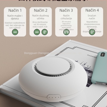 Stolni mini čistač zraka — dezinfekcija, sterilizacija, deodoracija, uklanjanje formaldehida; tiho rada ≤36 dB, USB napajanje, pokrivenost 11–20 m²