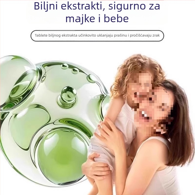 Stolni pročišćivač zraka s apsorpcijom prašine, plastično tijelo, okrugla glava, čisti zrak, proljeće 2025 pokretanje