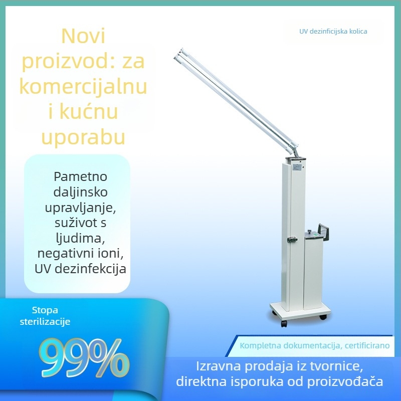 UV uređaj za dezinfekciju zraka, zidni montažni, pokriće 61 m²+, UV zračenje i negativni ioni, niski šum do 36 dB, napajanje iz utičnice, komercijalna uporaba