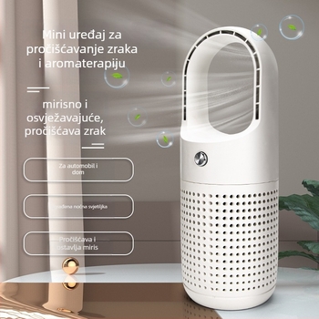 USB uređaj za pročišćavanje zraka za kućnu upotrebu - negativni ioni, uklanjanje mirisa, filtracija aktivnim ugljenom, 50 m3/h, pokrivenost 11–20 m², napajanje iz utičnice