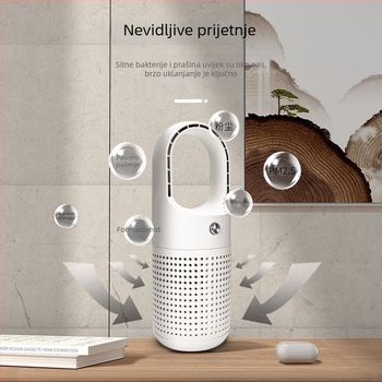 USB uređaj za pročišćavanje zraka za kućnu upotrebu - negativni ioni, uklanjanje mirisa, filtracija aktivnim ugljenom, 50 m3/h, pokrivenost 11–20 m², napajanje iz utičnice