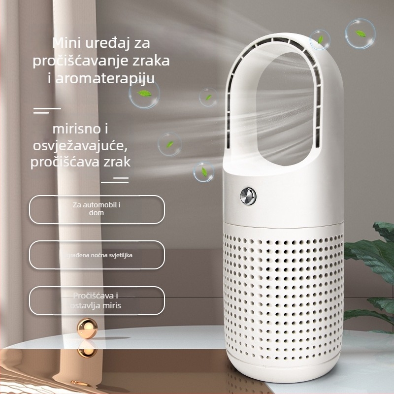 USB uređaj za pročišćavanje zraka za kućnu upotrebu - negativni ioni, uklanjanje mirisa, filtracija aktivnim ugljenom, 50 m3/h, pokrivenost 11–20 m², napajanje iz utičnice