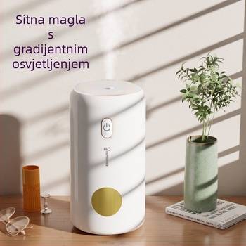 Mini automobilni ovlaživač zraka i pročišćivač zraka, USB napajanje, model S05, 1 izlaz za maglu, kapacitet spremnika ≤0,5 L, buka <36 dB, 3W, tajmer 2–8 sati