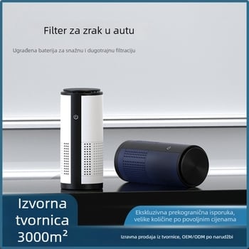 Automobilski pročistač zraka s negativnim ionima, uklanja formaldehid i mirise, USB punjenje, 50 m3/h protok zraka, kompozitni filtar