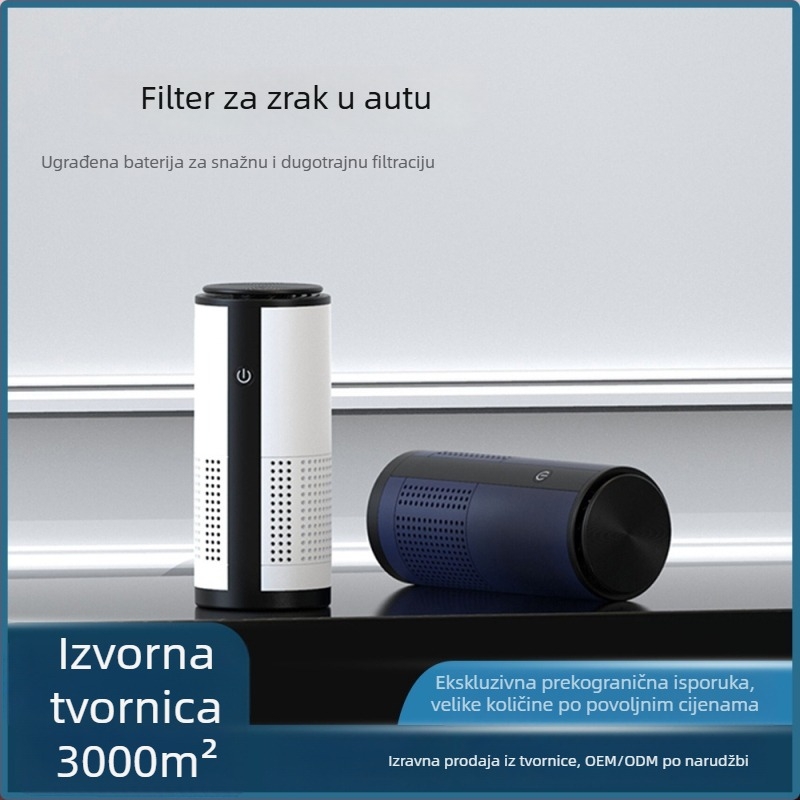 Automobilski pročistač zraka s negativnim ionima, uklanja formaldehid i mirise, USB punjenje, 50 m3/h protok zraka, kompozitni filtar