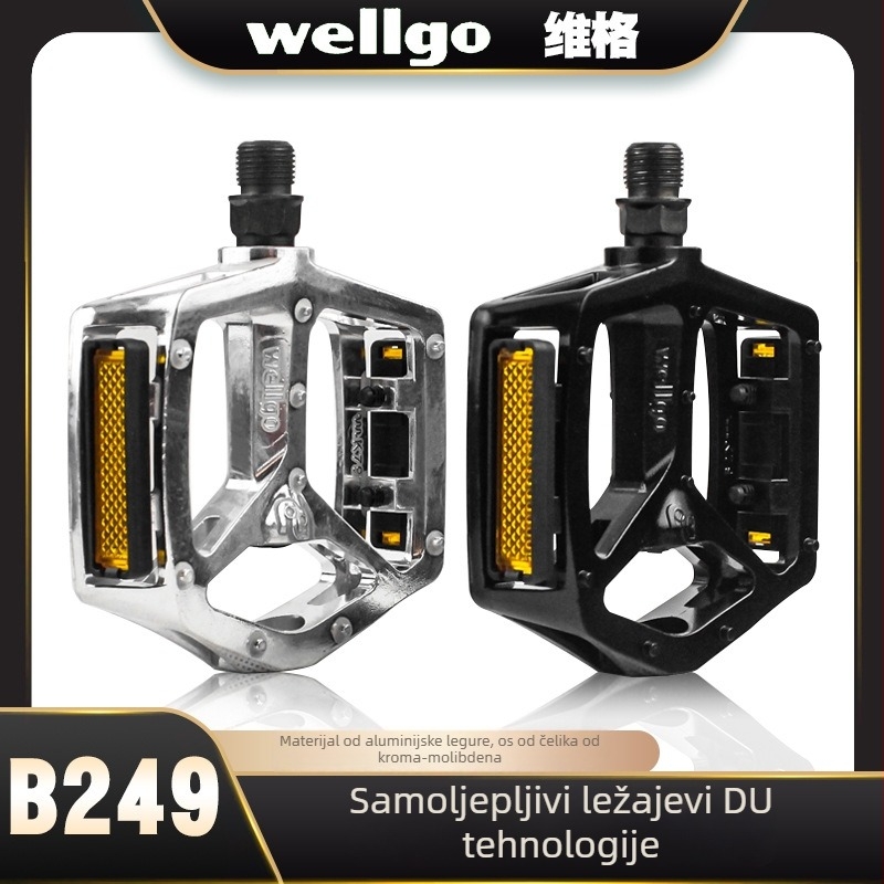 Wellgo DU-B249 pedala za brdski bicikl, aluminijska legura, samolubrikirajući ležaj