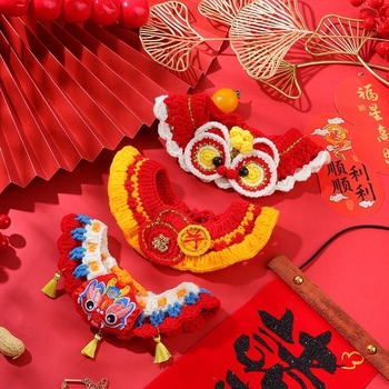 Ručni pleteni šal za kućne ljubimce (mačke i psi) – Cartoon uzorak, vuneni materijal, univerzalna uporaba, proljetna festival dekoracija