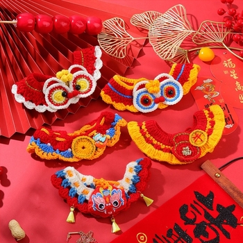 Ručni pleteni šal za kućne ljubimce (mačke i psi) – Cartoon uzorak, vuneni materijal, univerzalna uporaba, proljetna festival dekoracija