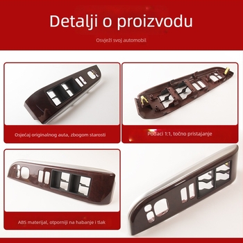 Lijevi prednji panel prekidača podizanja prozora za Camry 12–17 (sedmo generacije) — model 74232-06490-EO — plastika