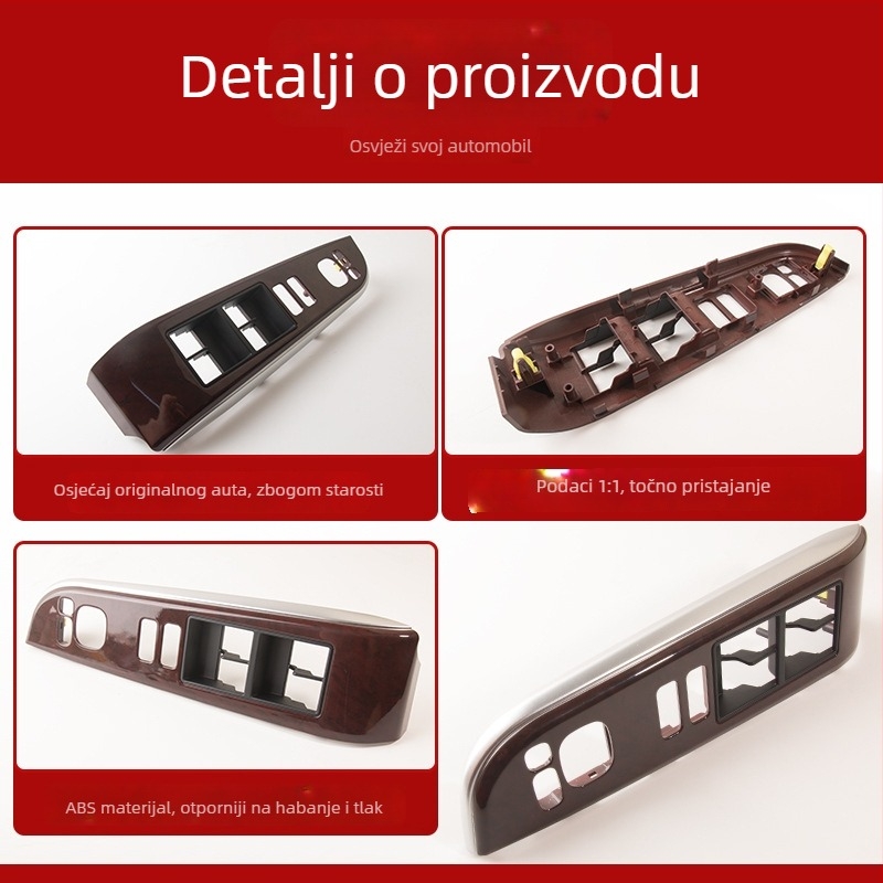 Lijevi prednji panel prekidača podizanja prozora za Camry 12–17 (sedmo generacije) — model 74232-06490-EO — plastika