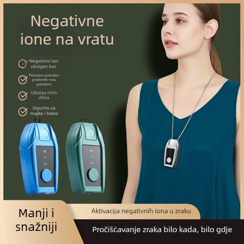 Prenosivi pročišćivač zraka oko vrata s negativnim ionima – niski nivo buke, USB napajanje, pogodan za prostore do 10㎡