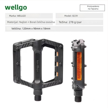 Pedalna ploča za bicikl s proširenom površinom pedala za bolje prianjanje i lakše vožnje (Model WILLGO B239, aluminijska legura, za sklopive/gradske/putničke bicikle i bicikle s malim kotačima)