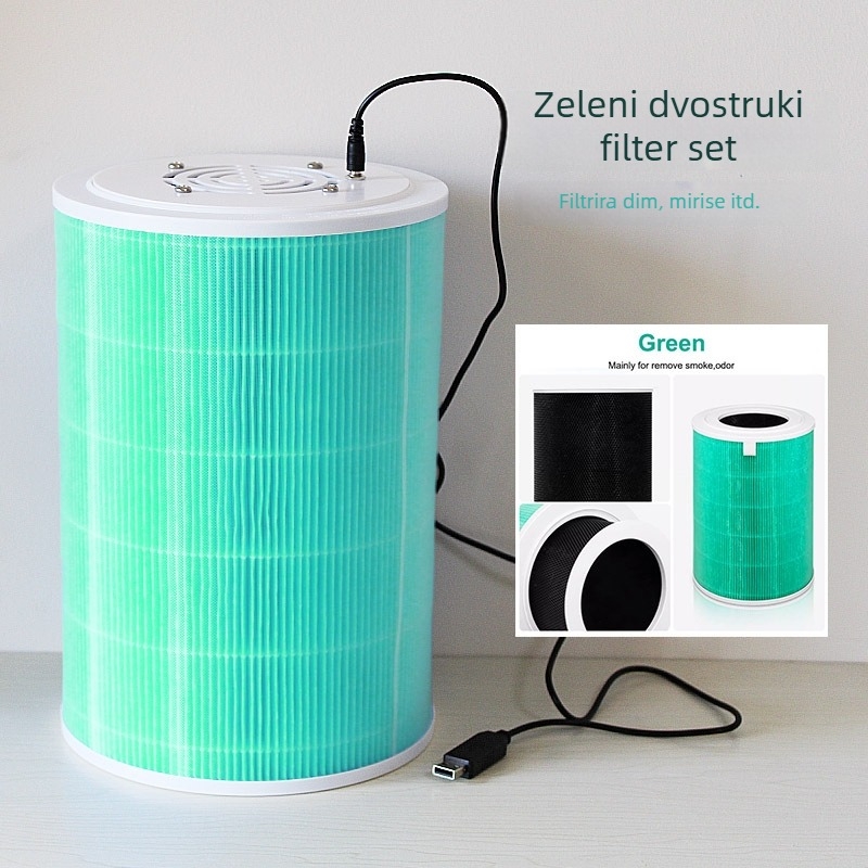 DIY Filter za automobilni pročišćivač zraka (1/2/3/2S/Pro) – Aktivni ugljen + HEPA, Niska buka <36 dB, protok zraka 51–150 m³/h, Napajanje iz utičnice, Bez instalacije, Kompozitni filtr, Namijenjeno vozilu