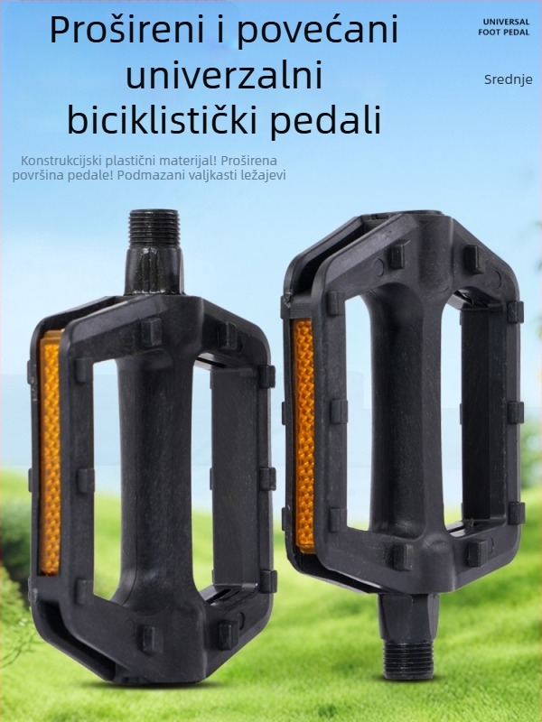 Planinski bicikl pedale s dvostrukim kugličnim ležajevima, plastične pedale s imitacijom aluminija, vanjska oprema za vožnju