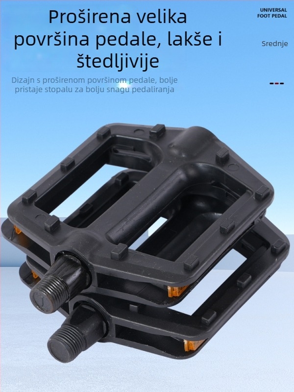 Planinski bicikl pedale s dvostrukim kugličnim ležajevima, plastične pedale s imitacijom aluminija, vanjska oprema za vožnju