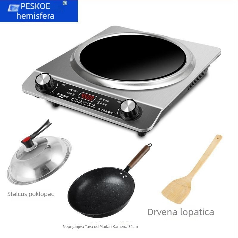 Hemisperično udubljeni indukcijski kuhalo – All-in-One set, 4500W, brand Peskoe/hemisphere, podrijetlo: Drugo, glavno područje prodaje: Drugo