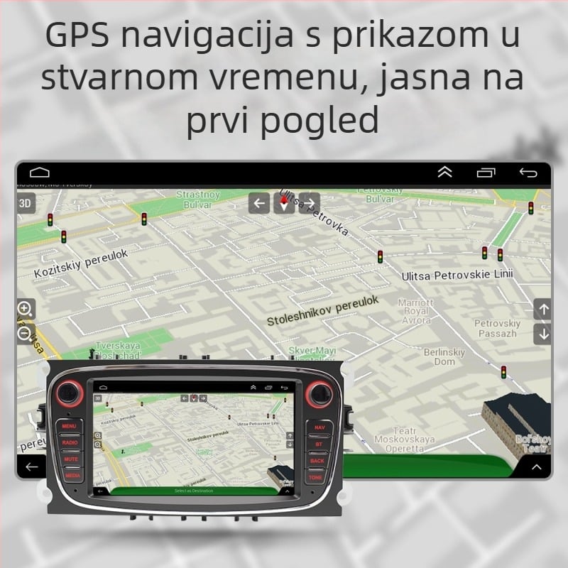 7-inčni Android GPS navigacijski sustav s Bluetoothom i CarPlayom za Ford Focus MP5