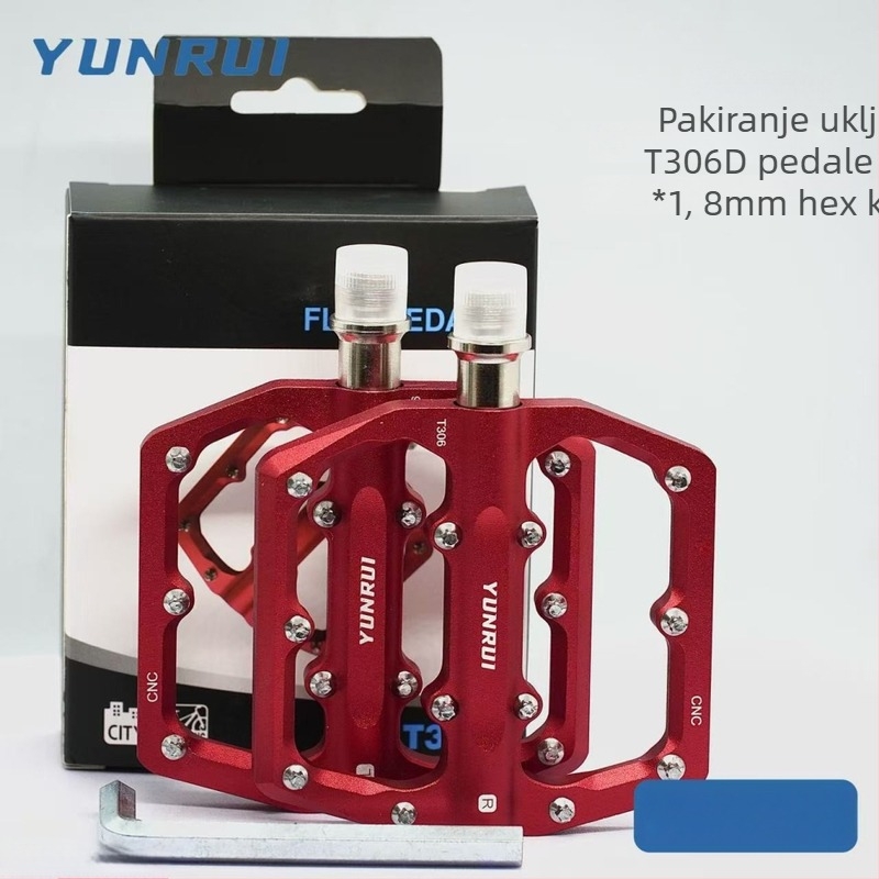 Peda za bicikl - aluminijska legura, CNC obrađeno, ultra lagano, model T102; kompatibilno s planinskim biciklima, cross-country, downhill, sklopivim cestovnim biciklima i rekreacijskim vozilima.