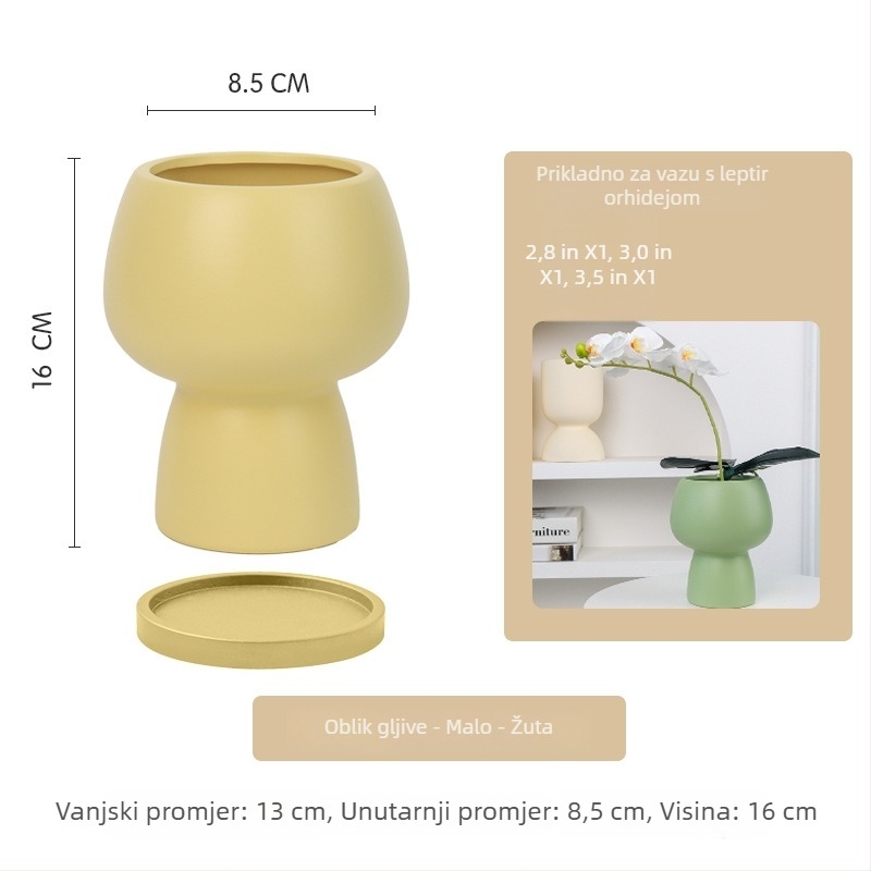 Keramički lonac za orhideje Phalaenopsis, ručna izrada, prozračan, jednostavan i svestran stil, za stolnu uporabu