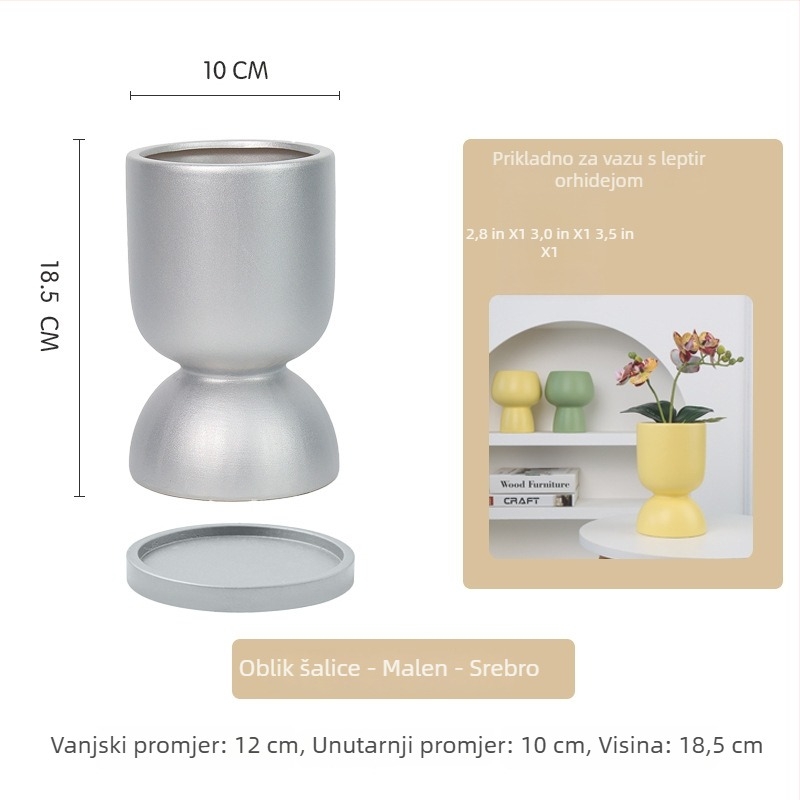 Keramički lonac za orhideje Phalaenopsis, ručna izrada, prozračan, jednostavan i svestran stil, za stolnu uporabu