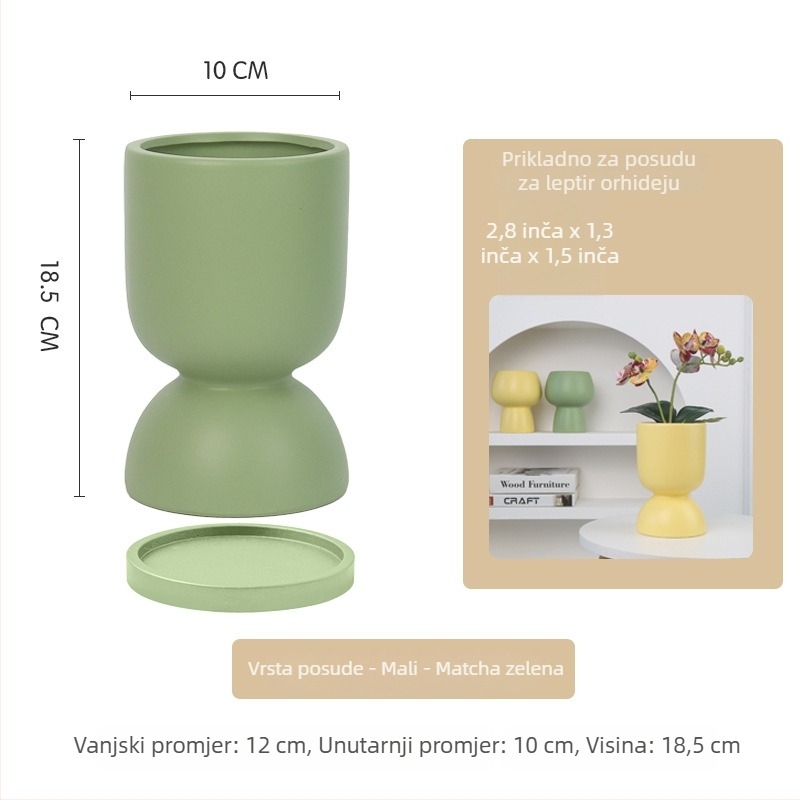 Keramički lonac za orhideje Phalaenopsis, ručna izrada, prozračan, jednostavan i svestran stil, za stolnu uporabu