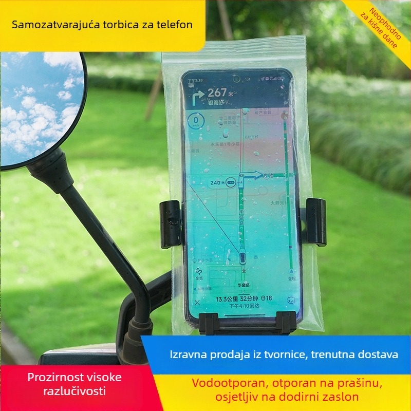 Vodootporna prozirna vrećica za telefon sa zatvaračem, jednokratna plastična zaštita od prašine, kompatibilna s dodirnim zaslonom, za dostavu