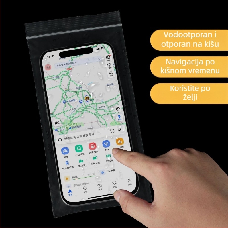 Vodootporna prozirna vrećica za telefon sa zatvaračem, jednokratna plastična zaštita od prašine, kompatibilna s dodirnim zaslonom, za dostavu