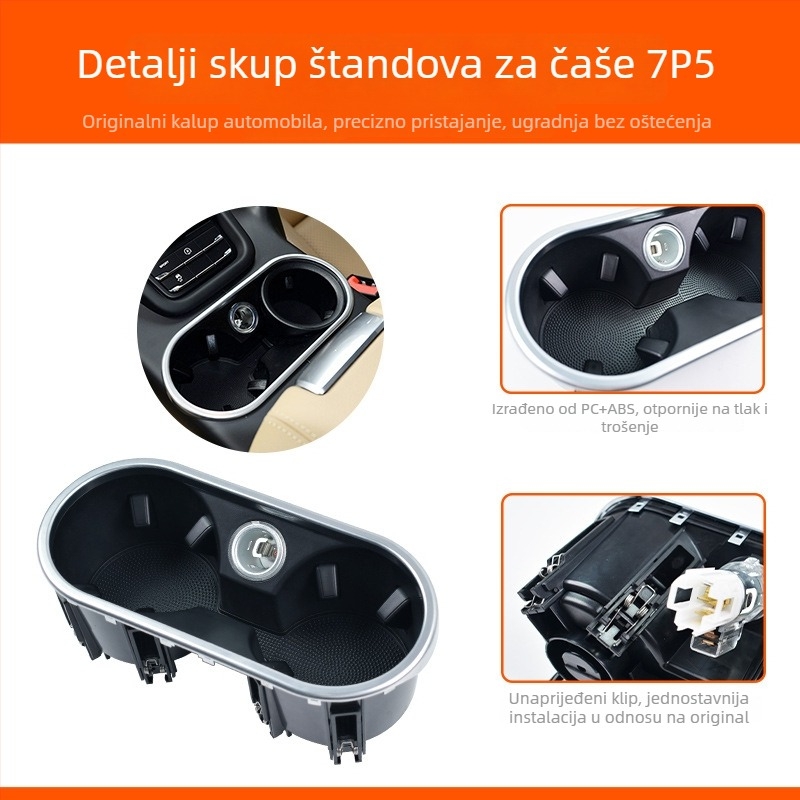 Skup držača čaše u središnjoj konzoli za Porsche Cayenne, 11-17 | ABS, modeli 7P5/92A/958, Brand: Good Tool Design