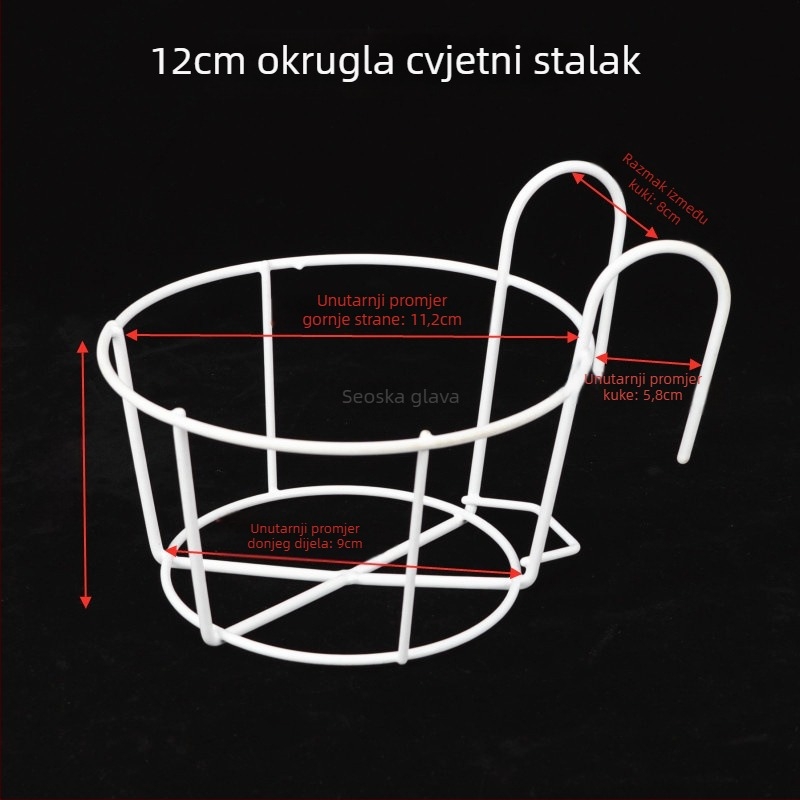 Željezni zidni držač za cvijeće s tanjurićem, pastoralni stil, zavareni dizajn