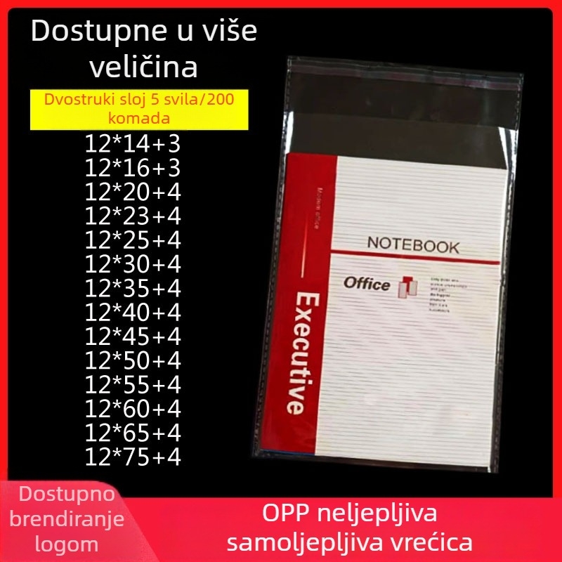 OPP samoljepljiva vrećica 12x17, vrećica za pakiranje nakita, prozirna vrećica za zatvaranje peruka, duga plastična vrećica