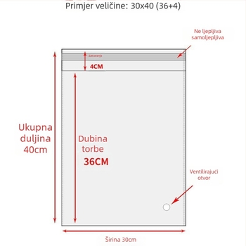 Deblja OPP vrećica za pakiranje odjeće sa samouzatvarajućim zatvaračem, plastična ZIP vrećica, 100% virgin materijal, za odjeću, obuću i posteljinu