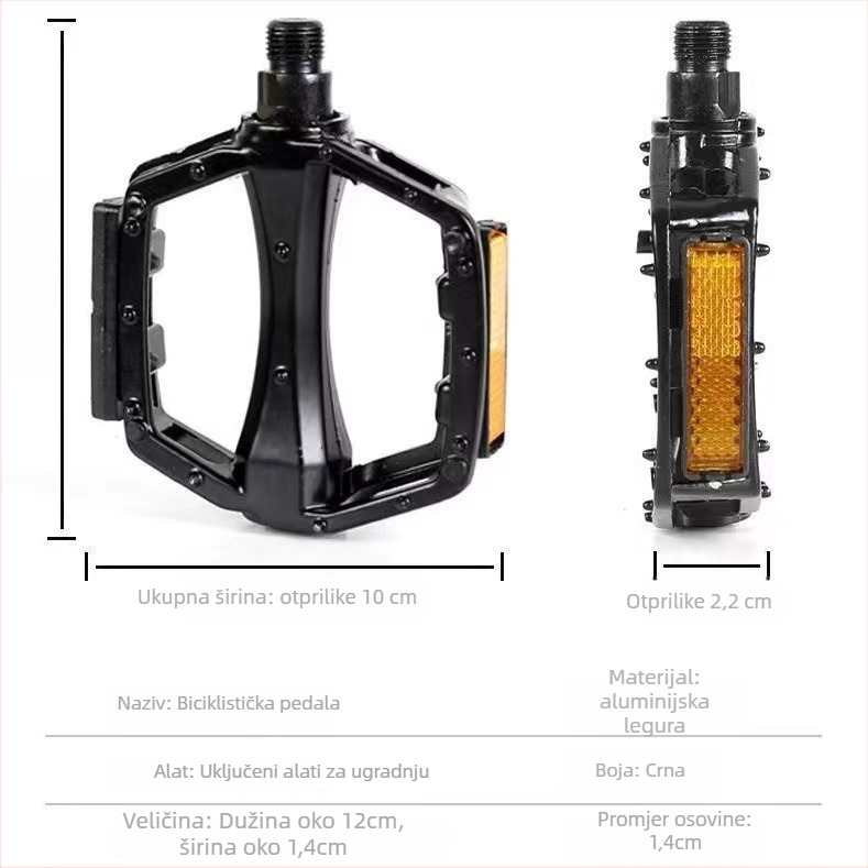 Pedaale za bicikl za brdske bicikle, aluminijska legura, protuklizni, Model Ja-059, Marka Jeo, Kod proizvoda 059