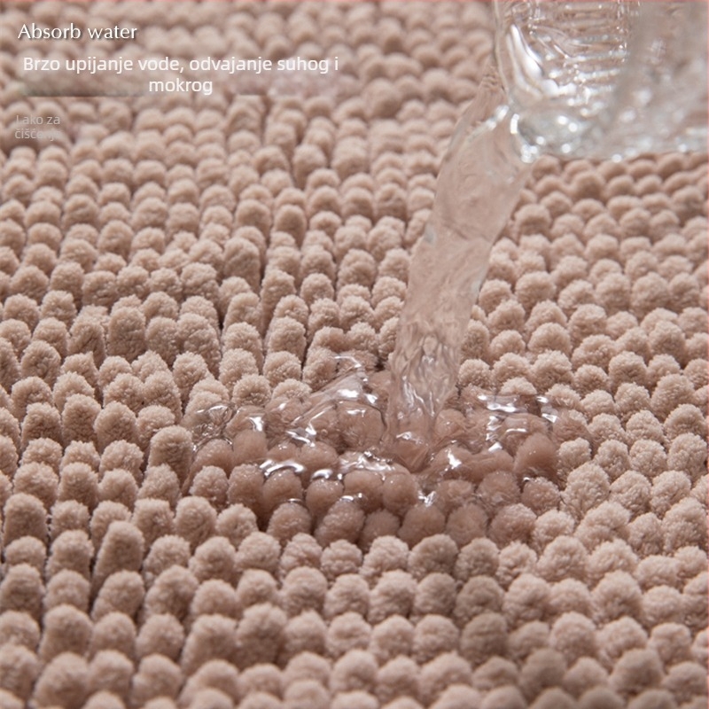 Chenille prostirka za kupaonicu, protuklizna i upijajuća, za kupaonicu, WC i ulaz