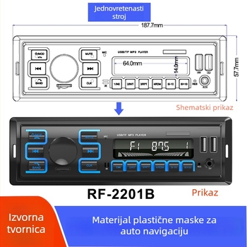 Univerzalni plastični prednji okvir za automobilsku navigaciju, MP3/Video zvuk, 4 inča