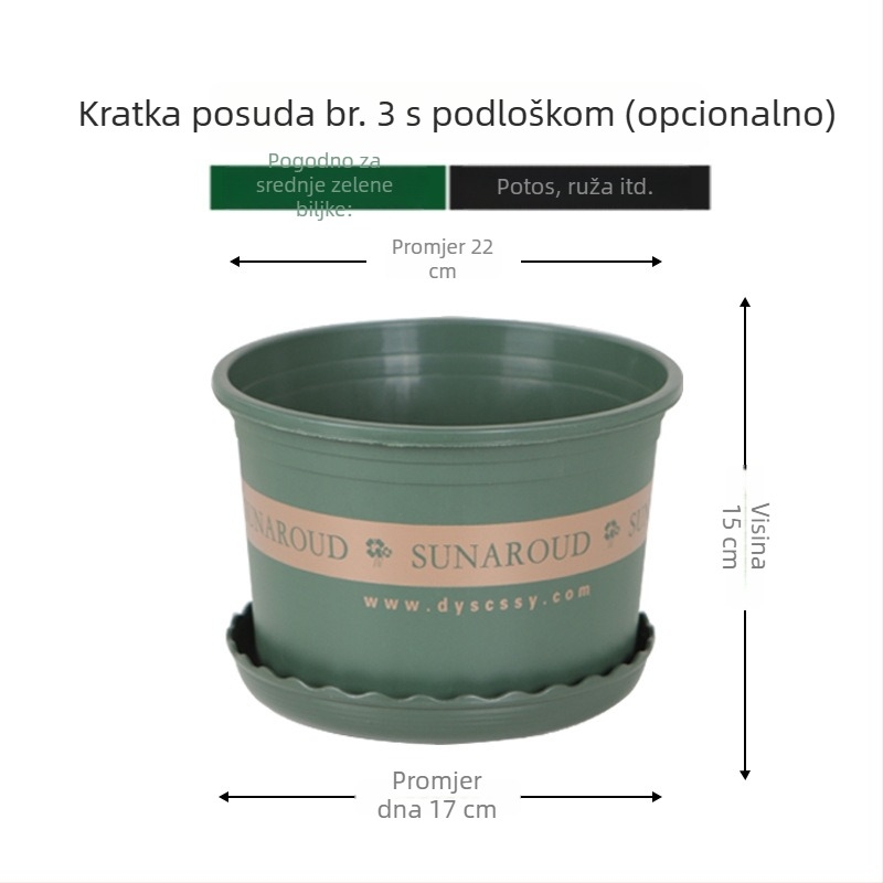 Plastični galonski lonac s debelim dnom, visok dizajn za zelene biljke, kreativan dizajn za Pothos, ruže i sukulente, kontrola korijena
