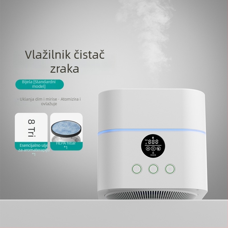 Stolni jedinstveni pročišćivač zraka i ovlaživač – sterilizacija, uklanjanje čestica, ovlaživanje; 35 m³/h, kontrola putem aplikacije, pokrivenost 11–20 m²