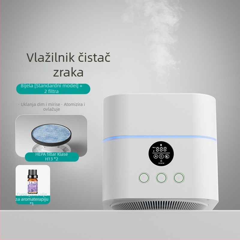 Stolni jedinstveni pročišćivač zraka i ovlaživač – sterilizacija, uklanjanje čestica, ovlaživanje; 35 m³/h, kontrola putem aplikacije, pokrivenost 11–20 m²