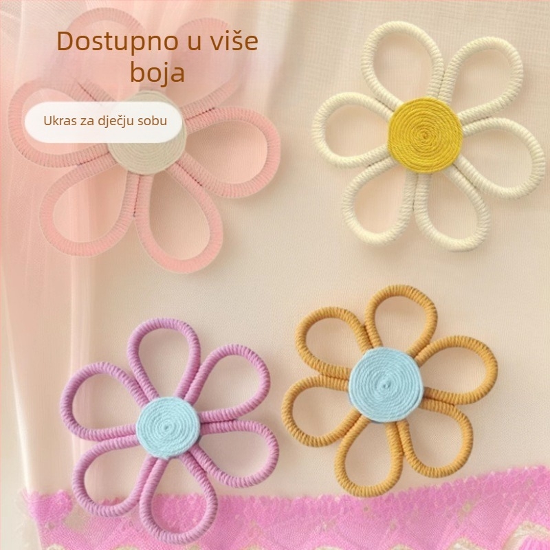 Ručni pamučni zidni goblen s boemskom margaretom i dugačkim privezakom