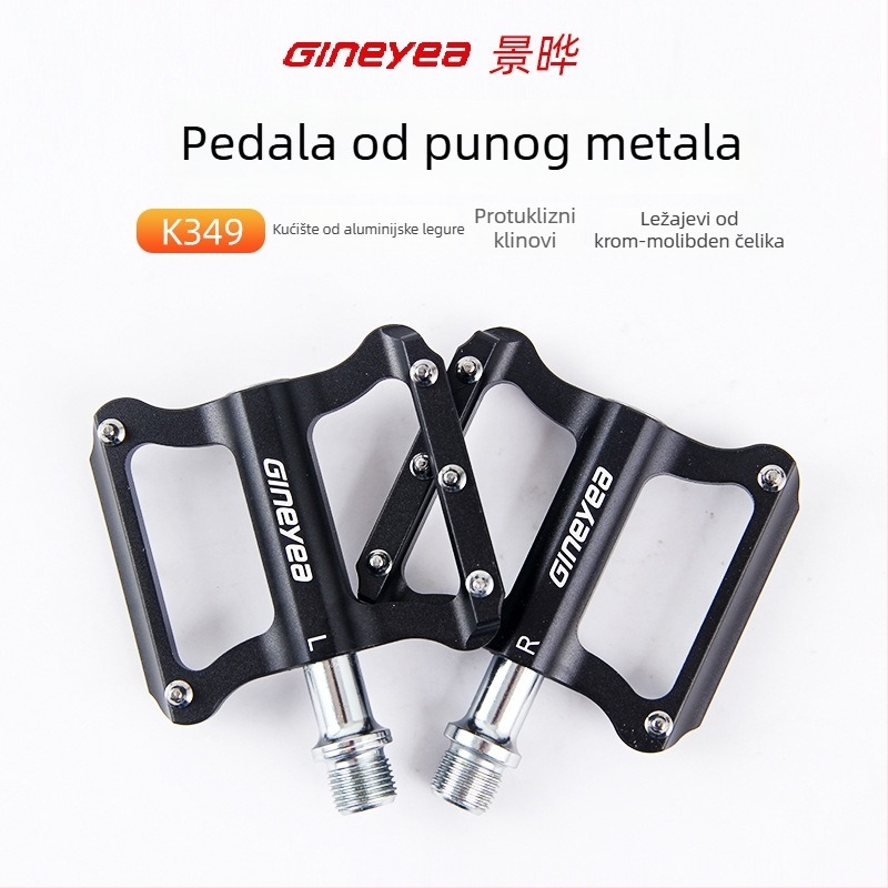 Peda za bicikl – aluminijska legura, DU ležaj, univerzalan za planinske i cestovne bicikle, model K349, Jing Ye